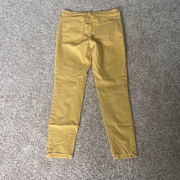 Ella Moss Distressed High Rise Skinny Ankle Size 28 in Mustard/Yellow/Citrus - Picture 6 of 12